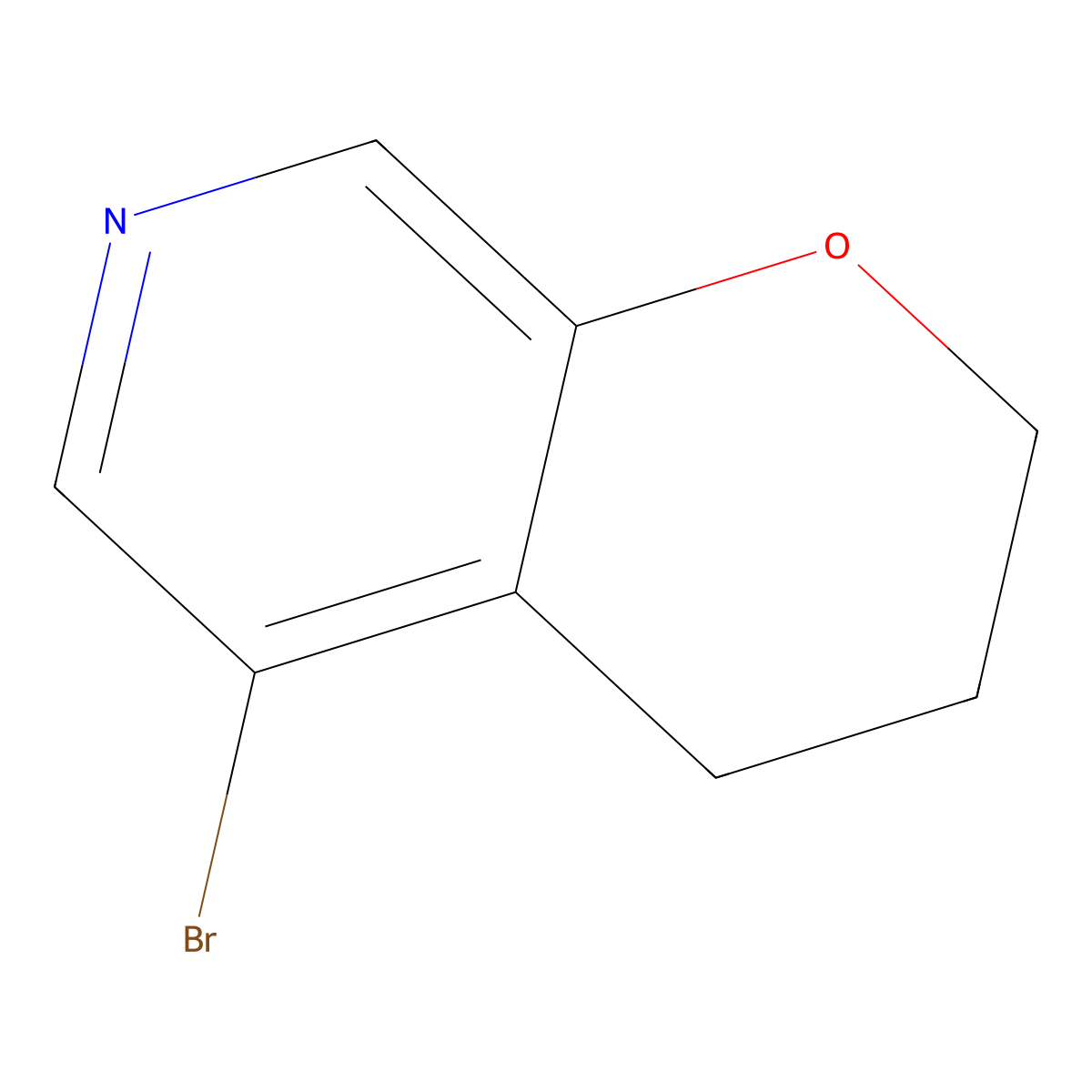 5-bromo-3,4-dihydro-2H-pyrano[2,3-c]pyridine molecular structure, CAS 1171897-93-0