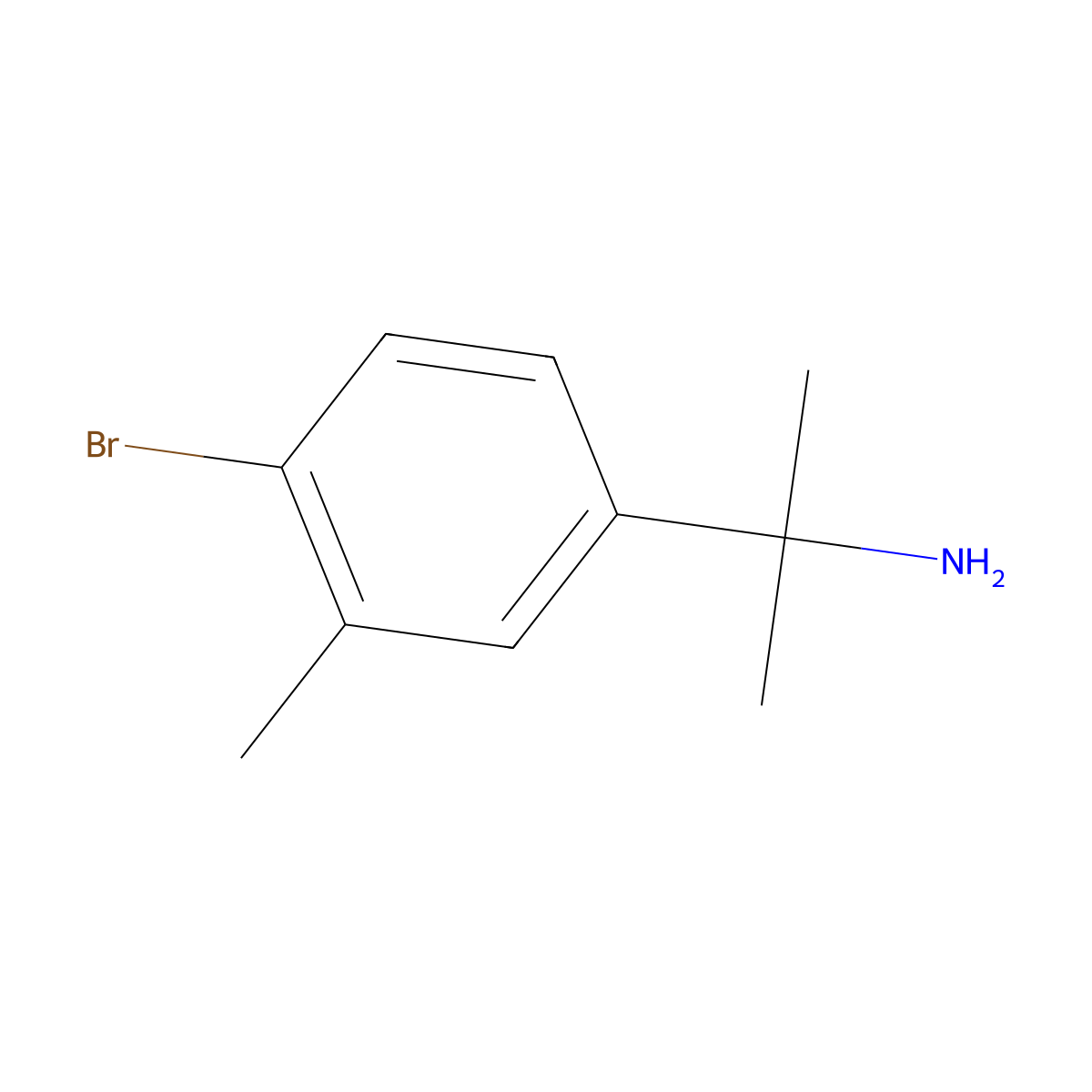 2-(4-Bromo-3-methylphenyl)propan-2-amine molecular structure, CAS 1171898-20-6