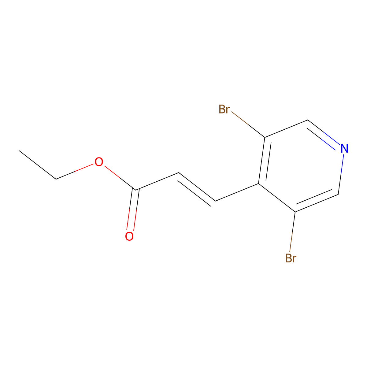 (E)-ethyl 3-(3,5-dibromopyridin-4-yl)acrylate molecular structure, CAS 1171898-27-3