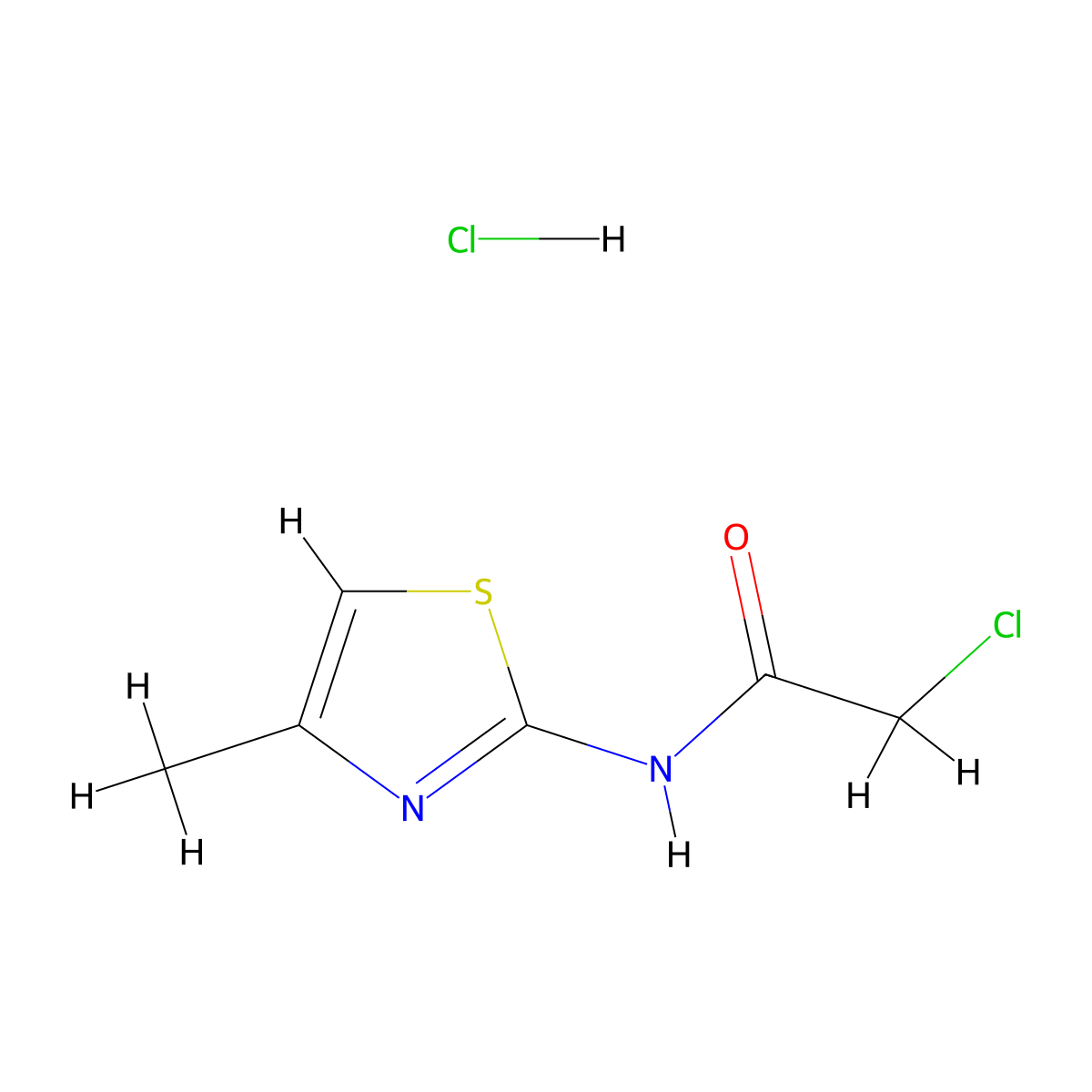 2-chloro-N-(4-methyl-1,3-thiazol-2-yl)acetamide hydrochloride molecular structure, CAS 1171898-94-4