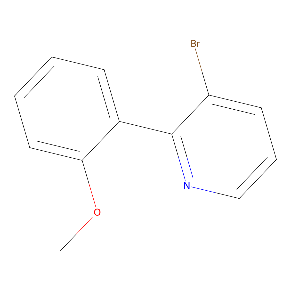3-Bromo-2-(2-methoxyphenyl)pyridine molecular structure, CAS 1171900-44-9