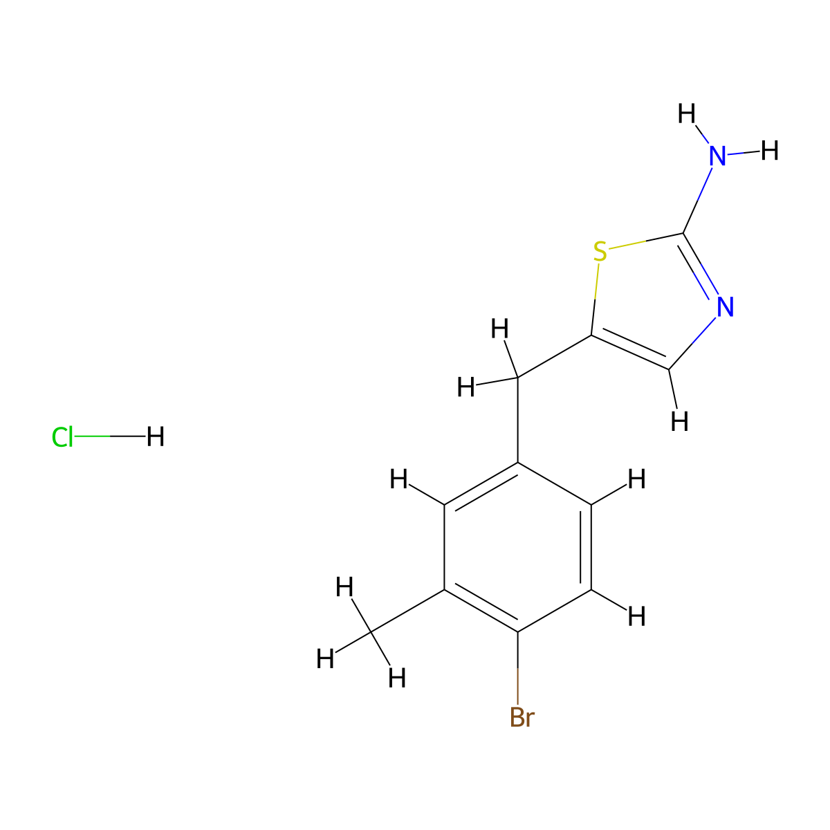 5-[(4-Bromo-3-methylphenyl)methyl]-1,3-thiazol-2-amine hydrochloride molecular structure, CAS 1171901-42-0