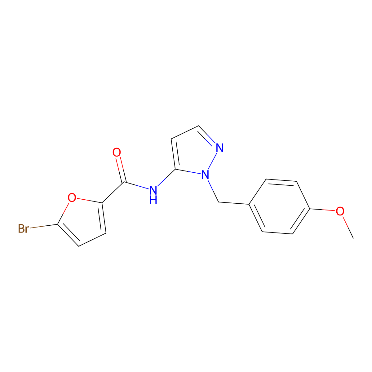5-bromo-N-[1-(4-methoxybenzyl)-1H-pyrazol-5-yl]furan-2-carboxamide molecular structure, CAS 1171901-48-6