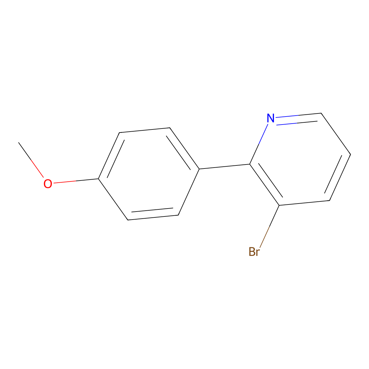 3-Bromo-2-(4-methoxyphenyl)pyridine molecular structure, CAS 1171902-79-6