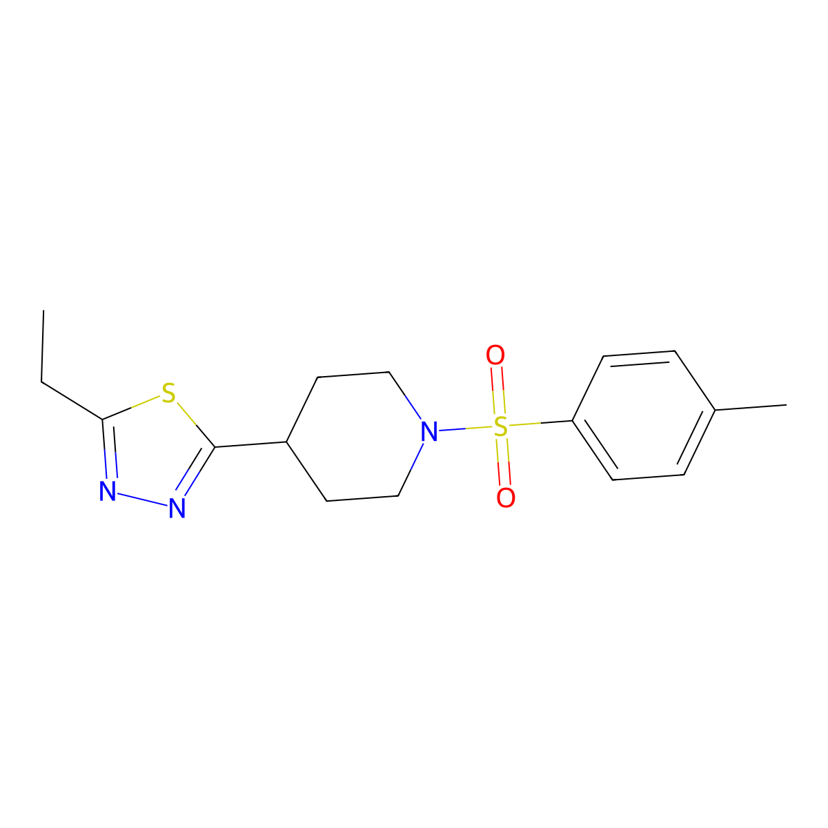 2-Ethyl-5-(1-tosylpiperidin-4-yl)-1,3,4-thiadiazole molecular structure, CAS 1171904-83-8