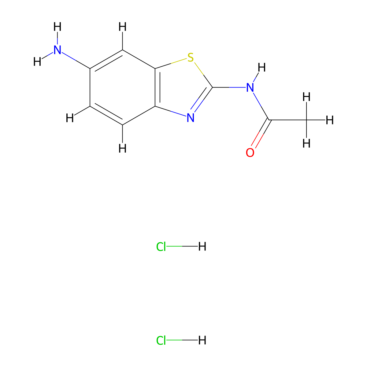 N-(6-amino-1,3-benzothiazol-2-yl)acetamide dihydrochloride molecular structure, CAS 1171906-92-5