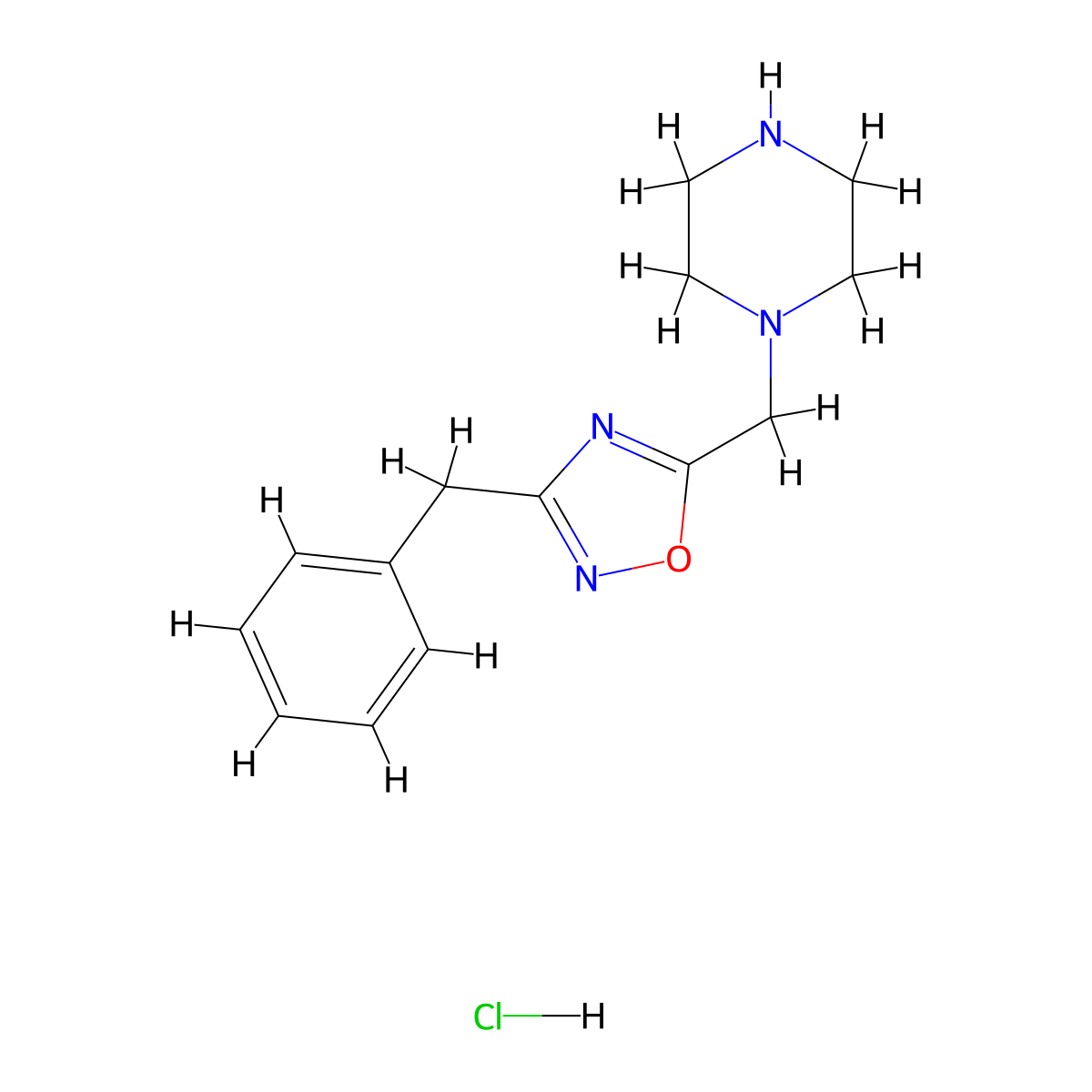1-[(3-Benzyl-1,2,4-oxadiazol-5-yl)methyl]piperazine hydrochloride molecular structure, CAS 1171907-59-7