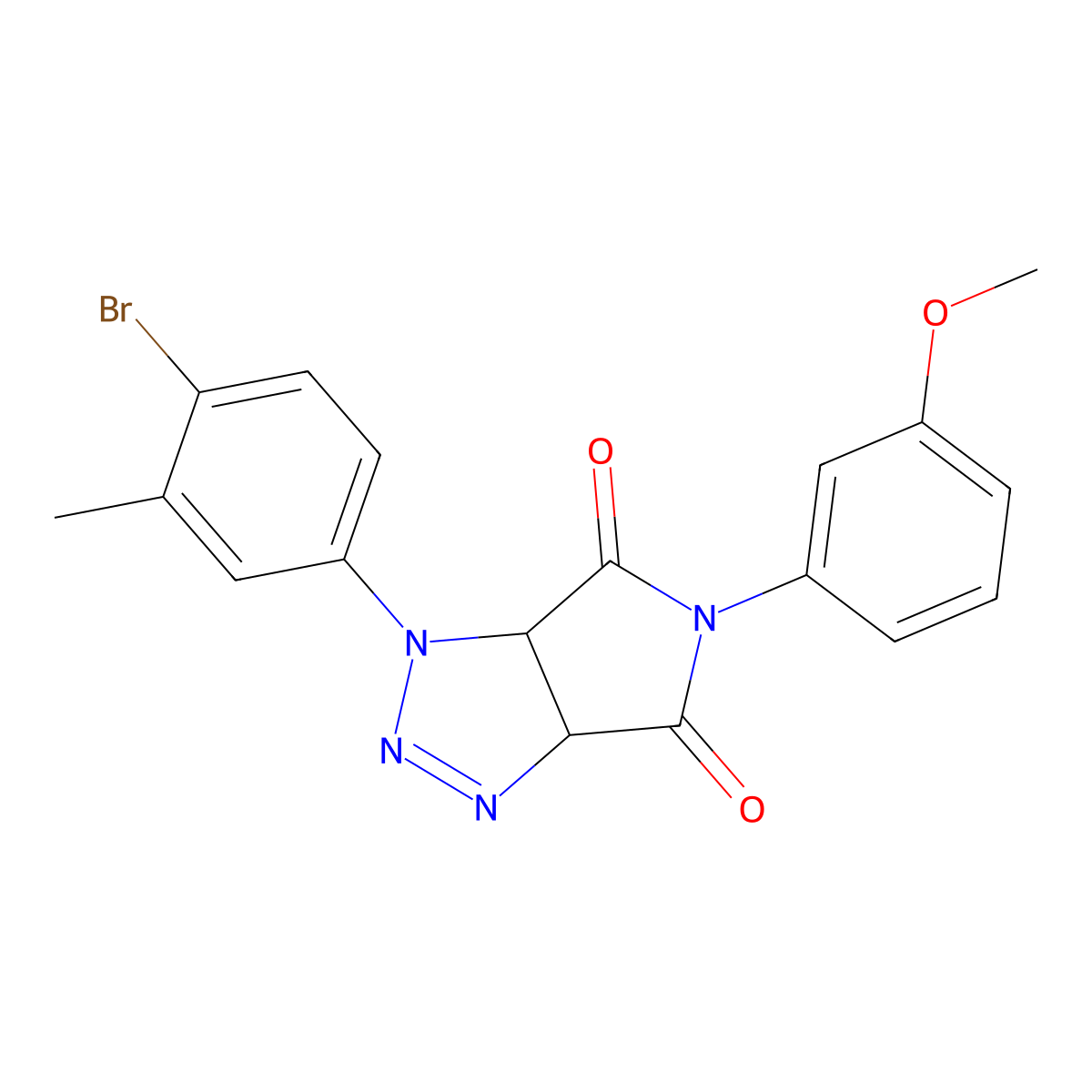 1-(4-bromo-3-methylphenyl)-5-(3-methoxyphenyl)-1,6a-dihydropyrrolo[3,4-d][1,2,3]triazole-4,6(3aH,5H)-dione molecular structure, CAS 1171907-62-2