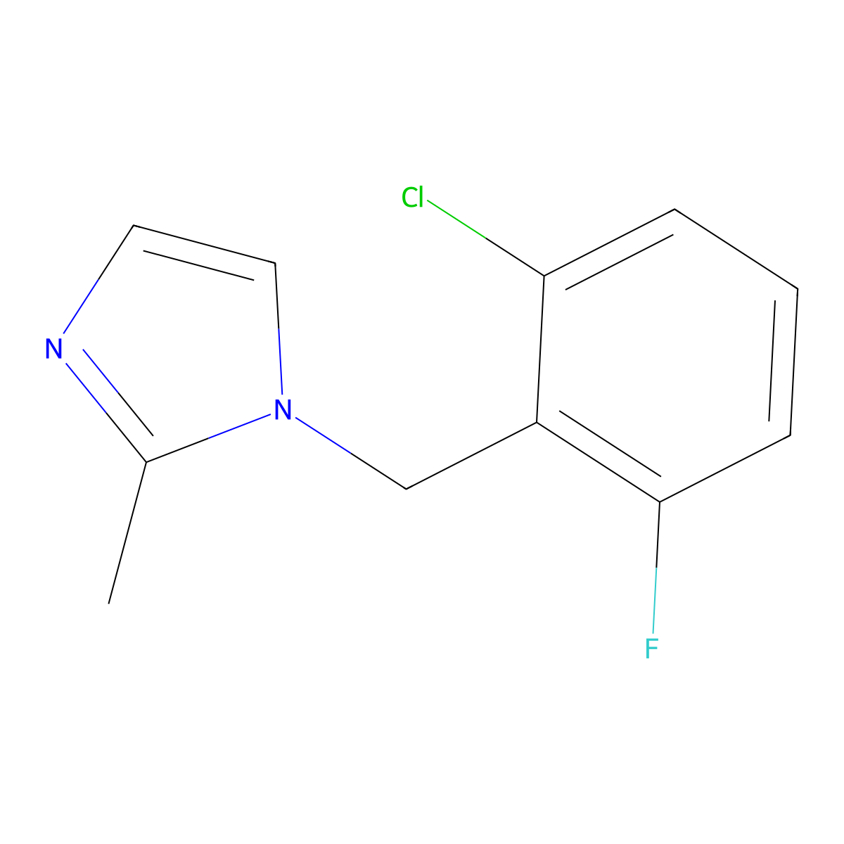 1-[(2-chloro-6-fluorophenyl)methyl]-2-methyl-1H-imidazole molecular structure, CAS 1171910-22-7