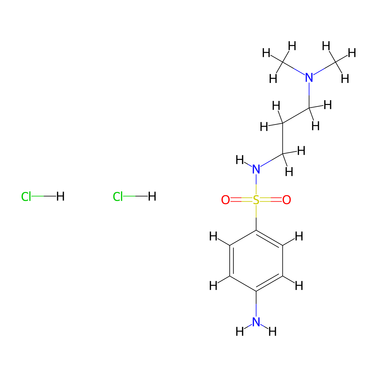 4-amino-N-(3-(dimethylamino)propyl)benzene-1-sulfonamide dihydrochloride molecular structure, CAS 1171911-98-0