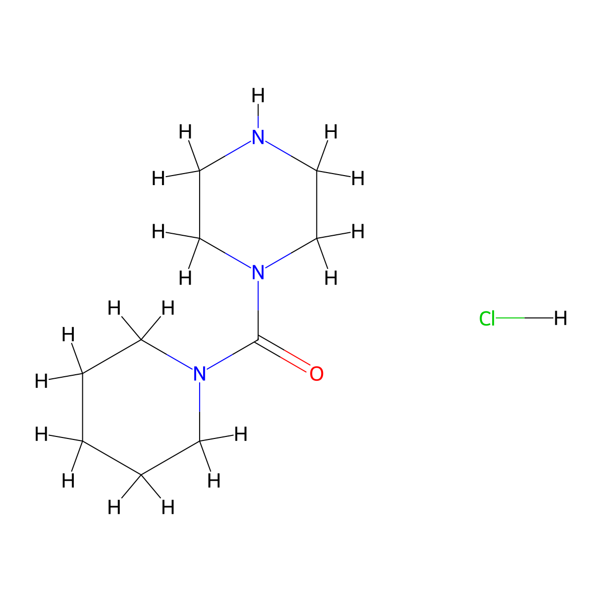 1-(Piperidine-1-carbonyl)piperazine hydrochloride molecular structure, CAS 1171913-28-2