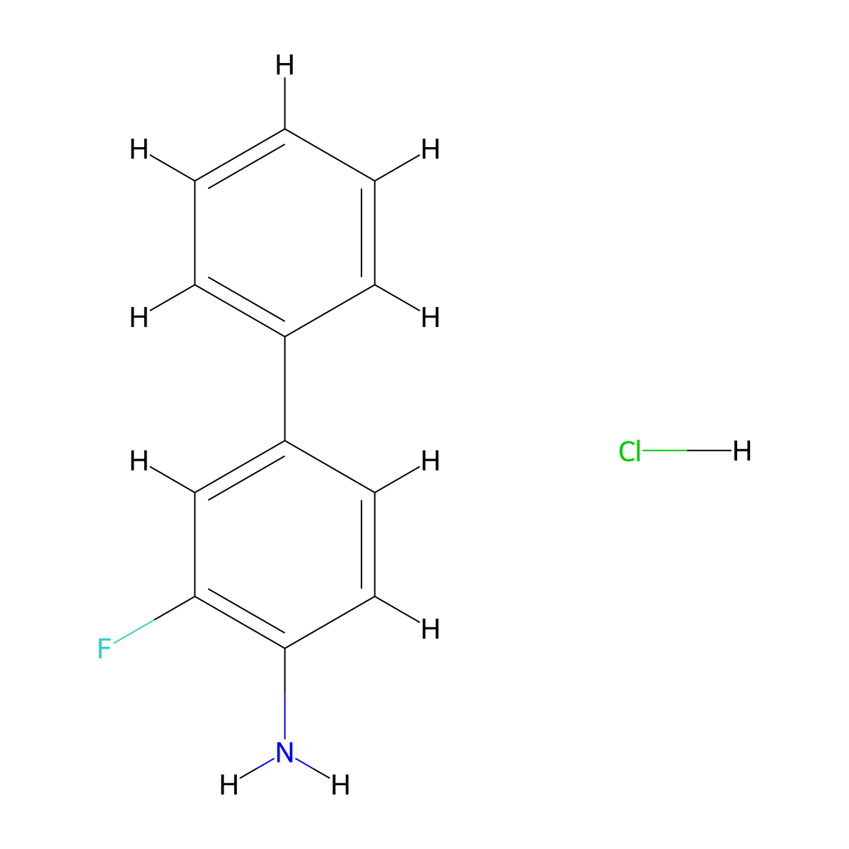 2-Fluoro-4-phenylaniline hydrochloride molecular structure, CAS 1171915-79-9