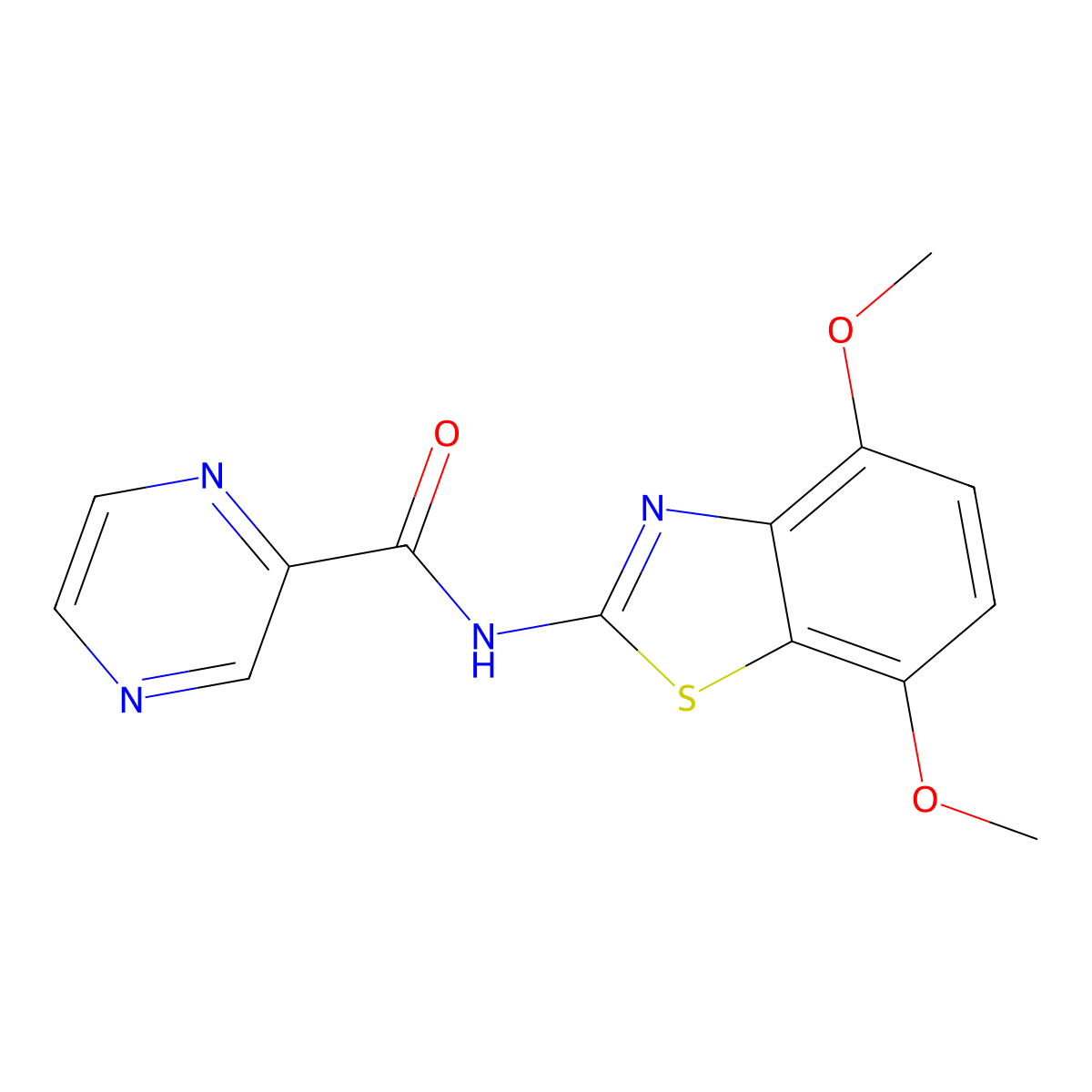N-(4,7-dimethoxybenzo[d]thiazol-2-yl)pyrazine-2-carboxamide molecular structure, CAS 1171915-87-9