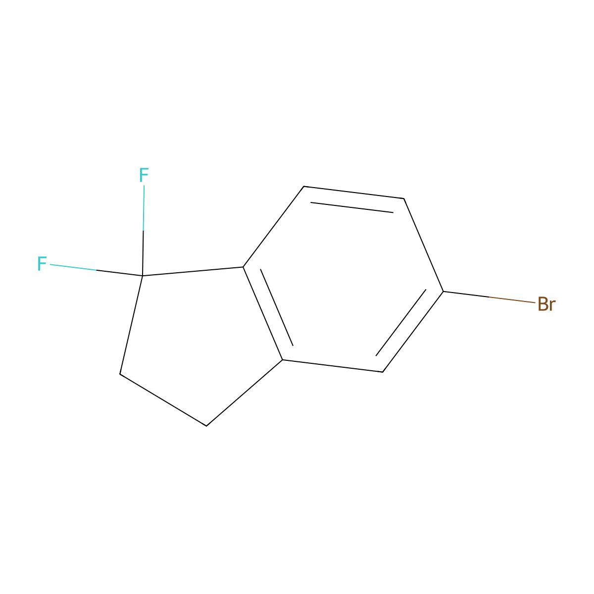 5-bromo-1,1-difluoro-2,3-dihydro-1H-indene molecular structure, CAS 1171916-82-7