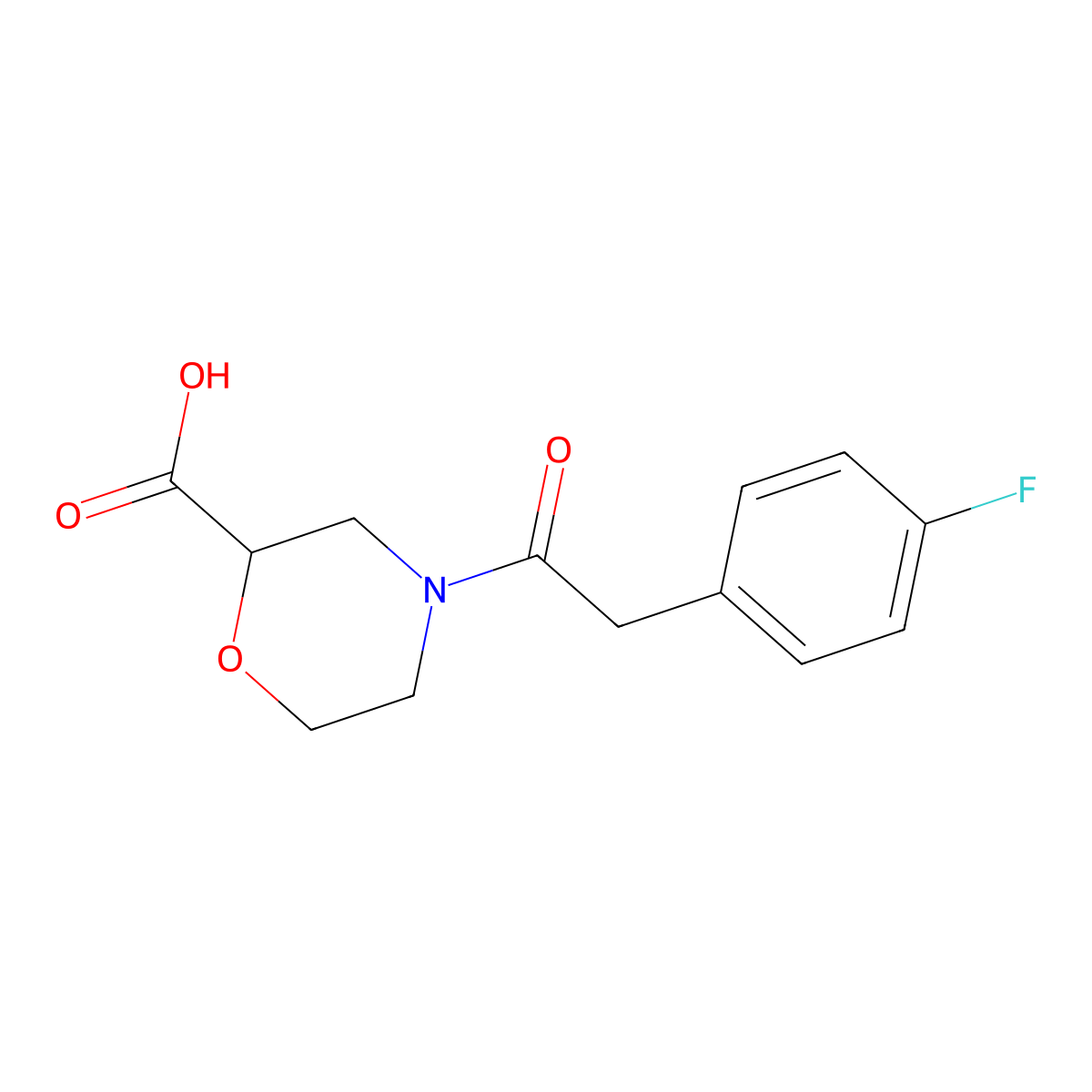 4-[2-(4-Fluoro-phenyl)-acetyl]-morpholine-2-carboxylic acid molecular structure, CAS 1171917-02-4