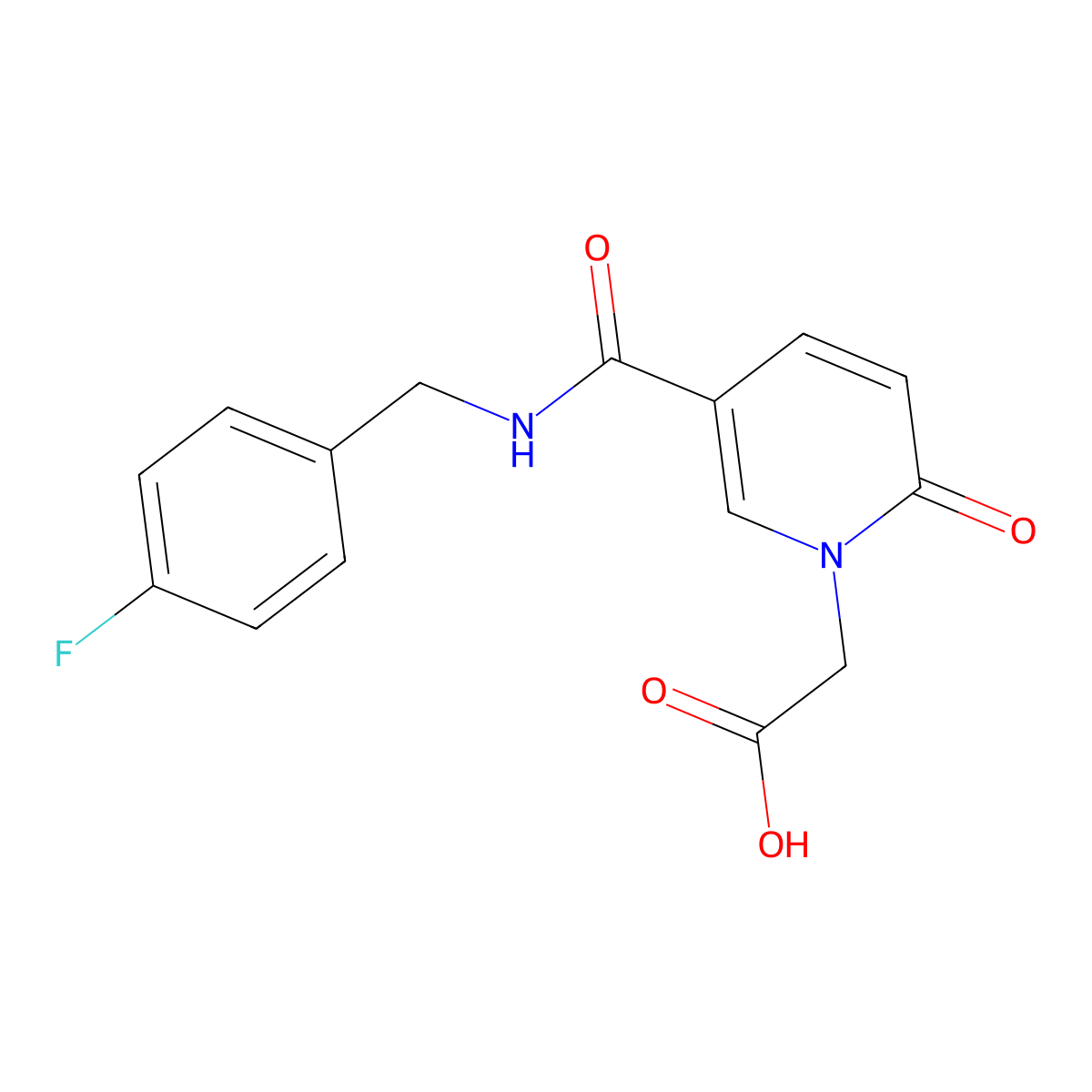 [5-(4-Fluoro-benzylcarbamoyl)-2-oxo-2H-pyridin-1-yl]-acetic acid molecular structure, CAS 1171917-04-6
