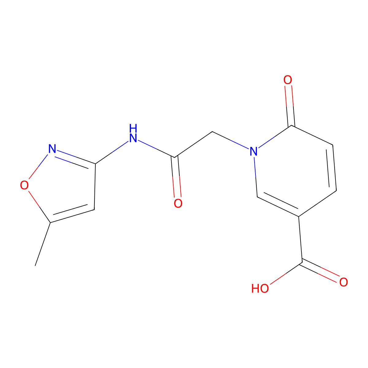 1-[(5-Methyl-isoxazol-3-ylcarbamoyl)-methyl]-6-oxo-1,6-dihydro-pyridine-3-carboxylic acid molecular structure, CAS 1171917-11-5