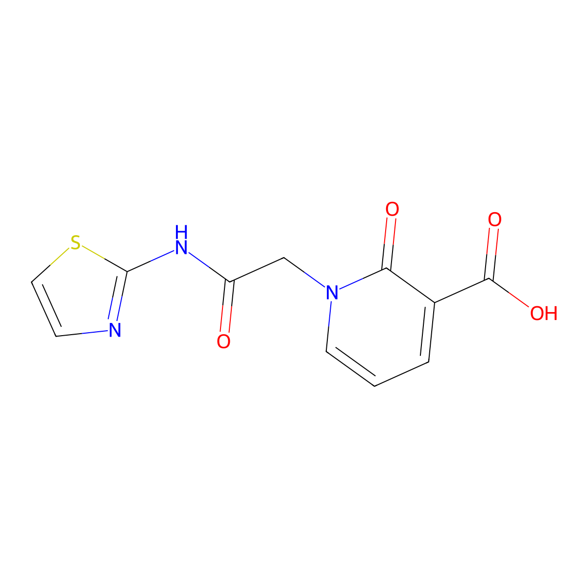 2-Oxo-1-(thiazol-2-ylcarbamoylmethyl)-1,2-dihydro-pyridine-3-carboxylic acid molecular structure, CAS 1171917-16-0