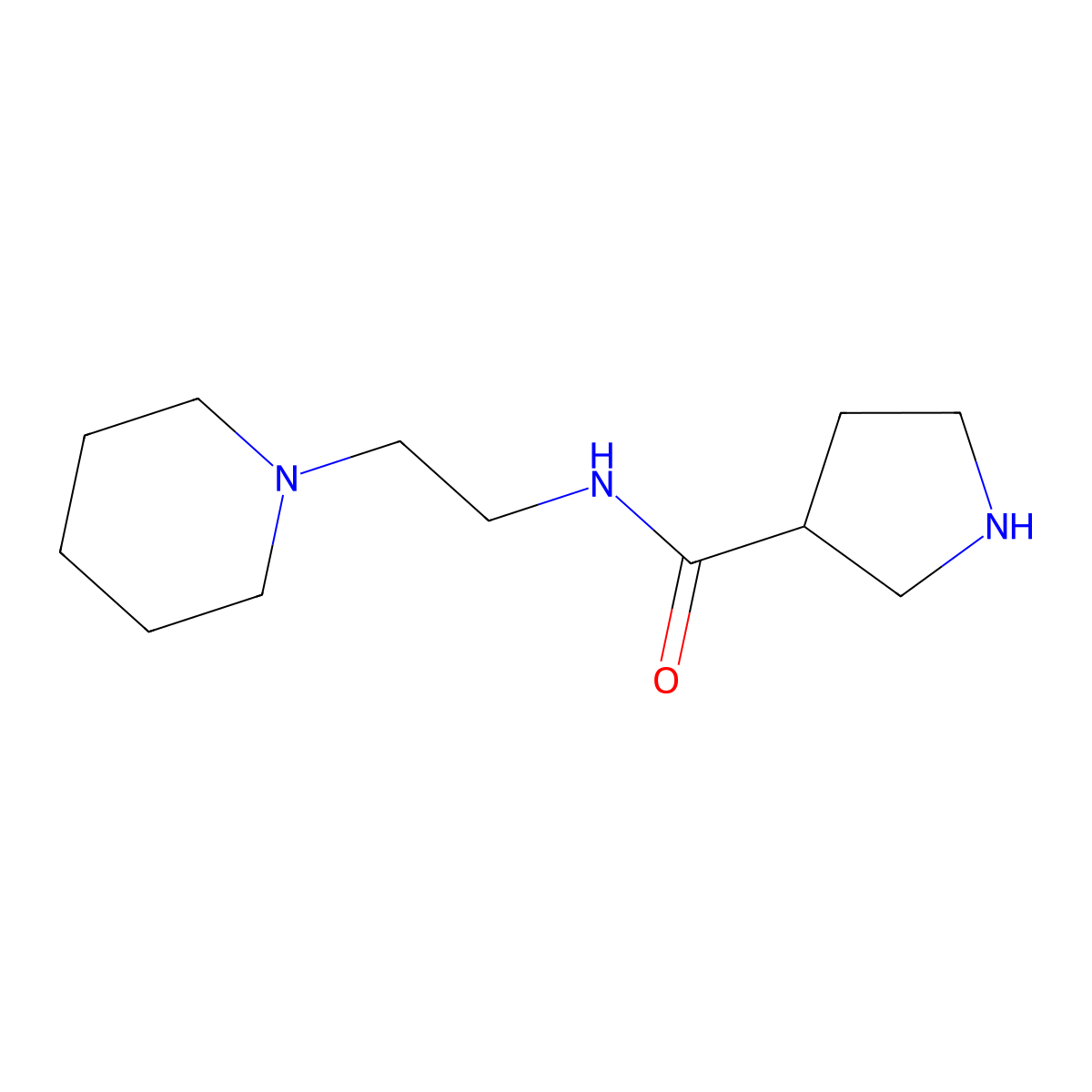 Pyrrolidine-3-carboxylic acid (2-piperidin-1-yl-ethyl)-amide molecular structure, CAS 1171917-19-3