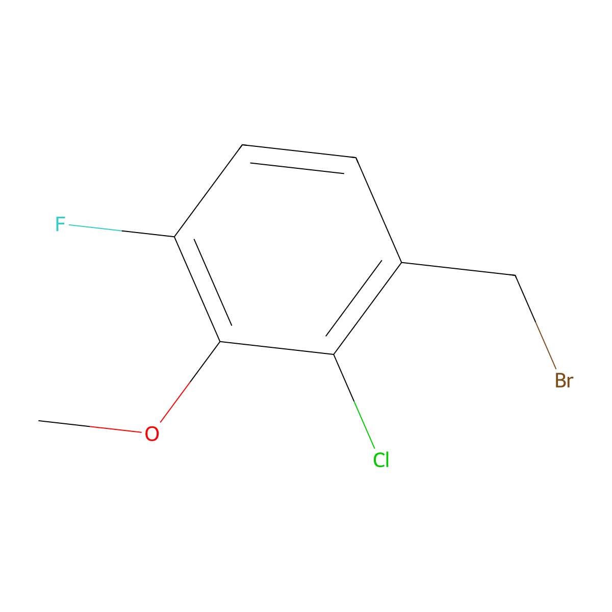 2-Chloro-4-fluoro-3-methoxybenzyl bromide molecular structure, CAS 1171917-24-0