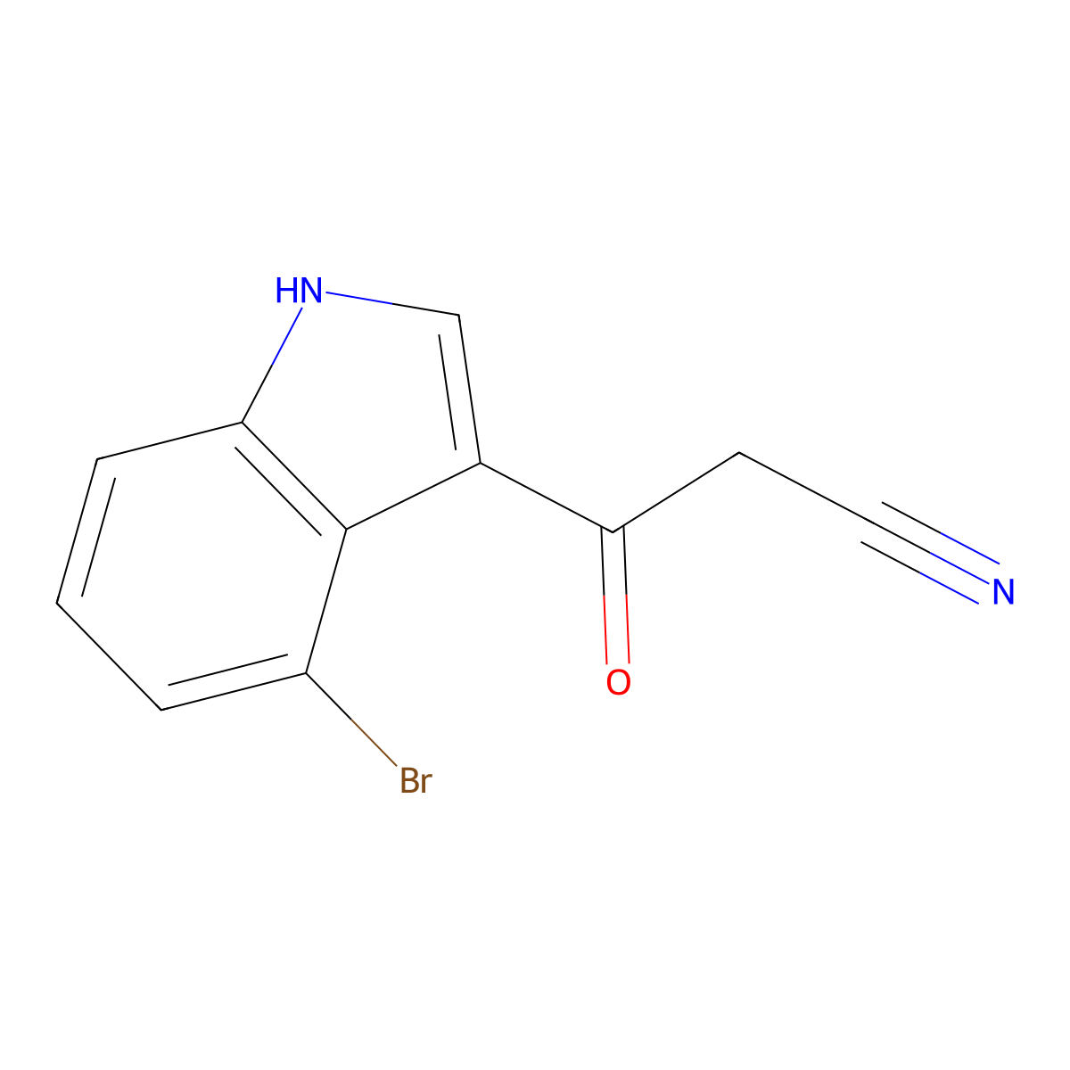 3-(4-bromo-1H-indol-3-yl)-3-oxopropanenitrile molecular structure, CAS 1171917-27-3
