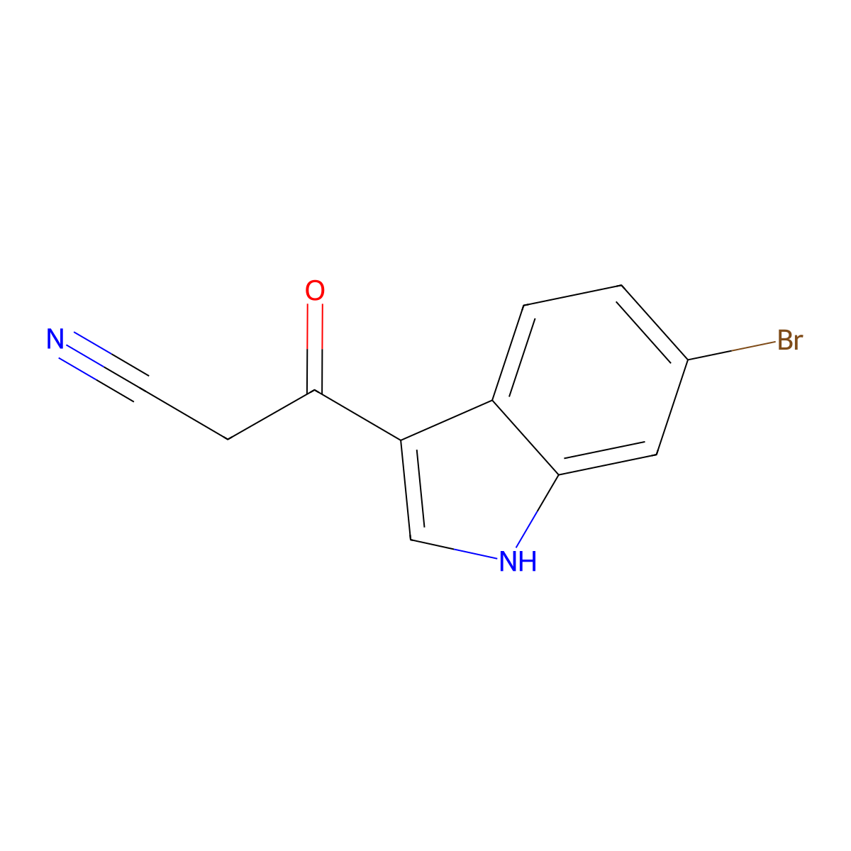 3-(6-bromo-1H-indol-3-yl)-3-oxopropanenitrile molecular structure, CAS 1171917-30-8