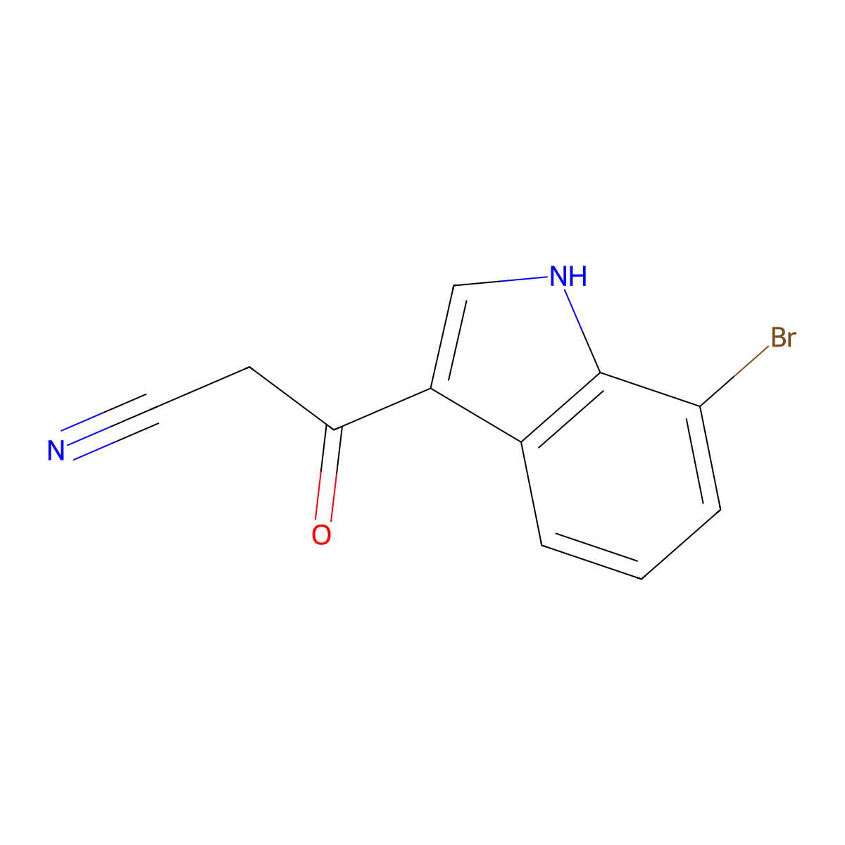 3-(7-bromo-1H-indol-3-yl)-3-oxopropanenitrile molecular structure, CAS 1171917-33-1