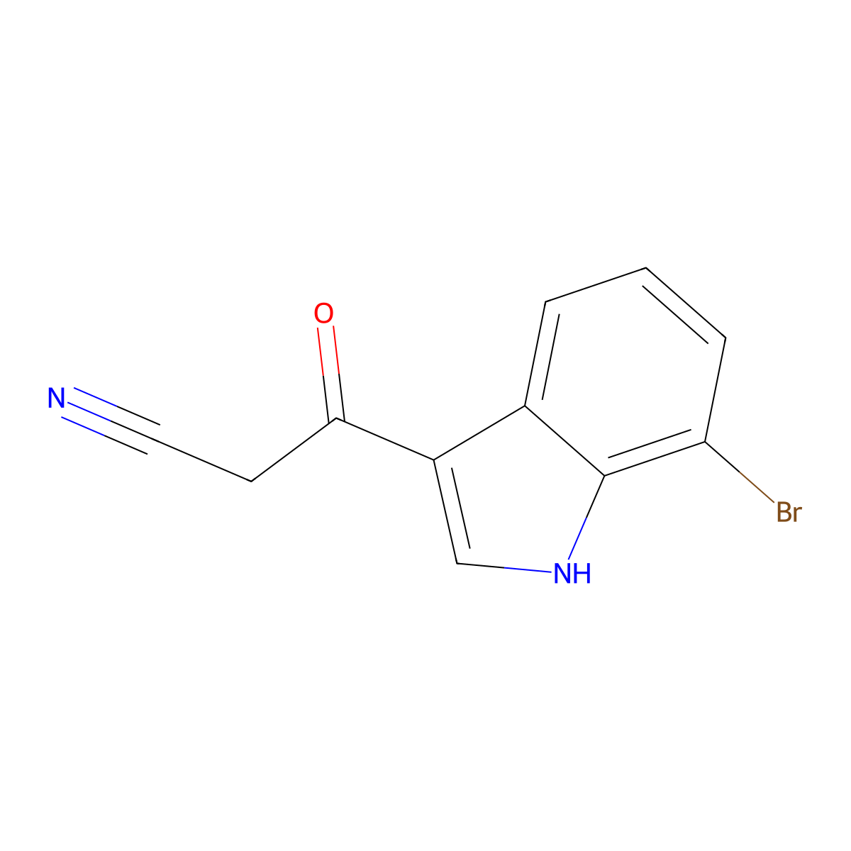 3-(7-bromo-1H-indol-3-yl)-3-oxopropanenitrile molecular structure, CAS 1171917-33-1