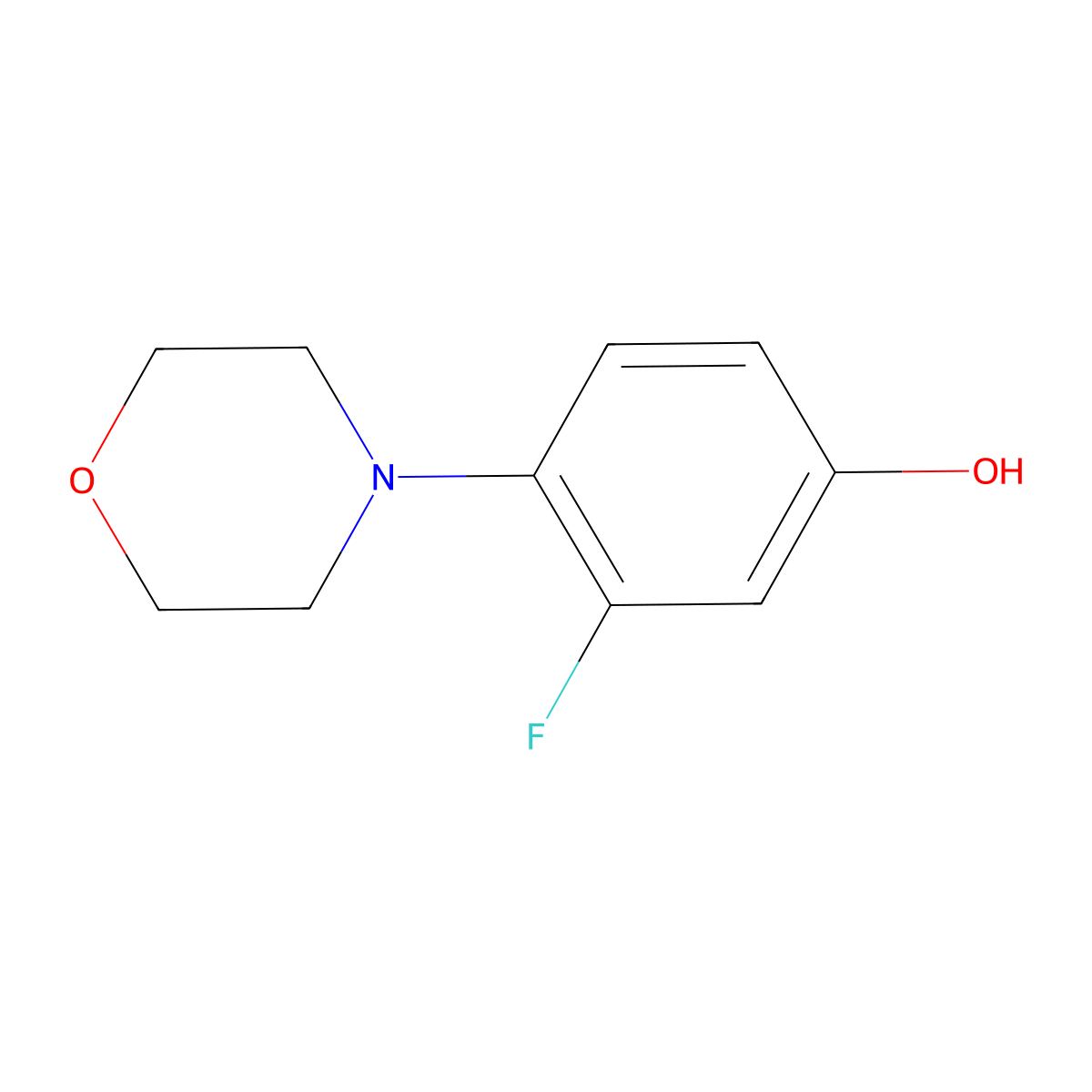3-Fluoro-4-(N-morpholino)phenol molecular structure, CAS 1171917-53-5