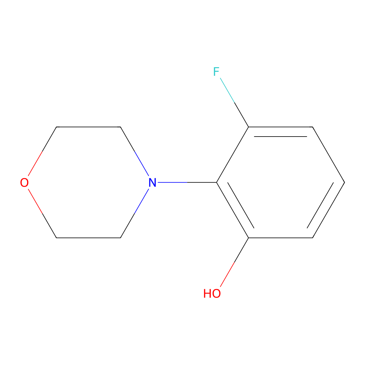 3-Fluoro-2-morpholinophenol molecular structure, CAS 1171917-65-9
