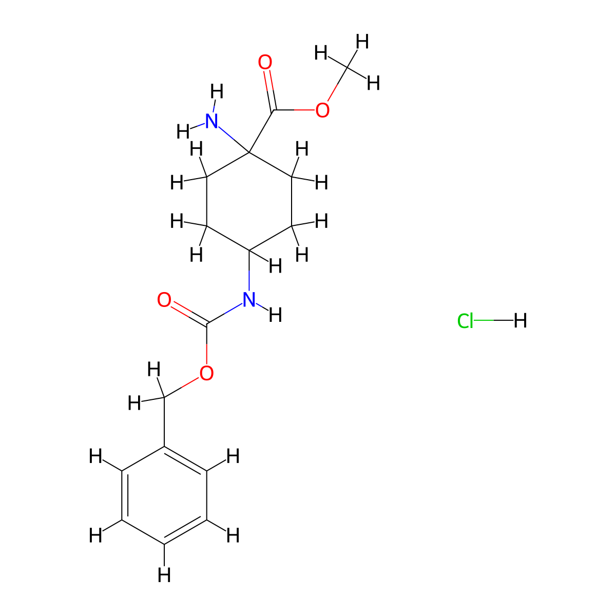 Methyl 1-amino-4-{[(benzyloxy)carbonyl]amino}cyclohexane-1-carboxylate hydrochloride molecular structure, CAS 1171918-23-2
