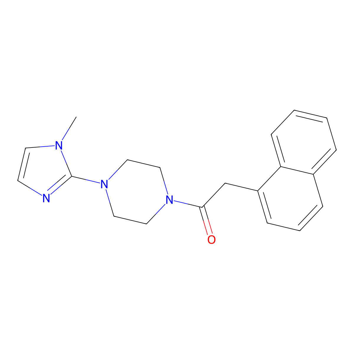1-(4-(1-Methyl-1H-imidazol-2-yl)piperazin-1-yl)-2-(naphthalen-1-yl)ethan-1-one molecular structure, CAS 1171918-38-9