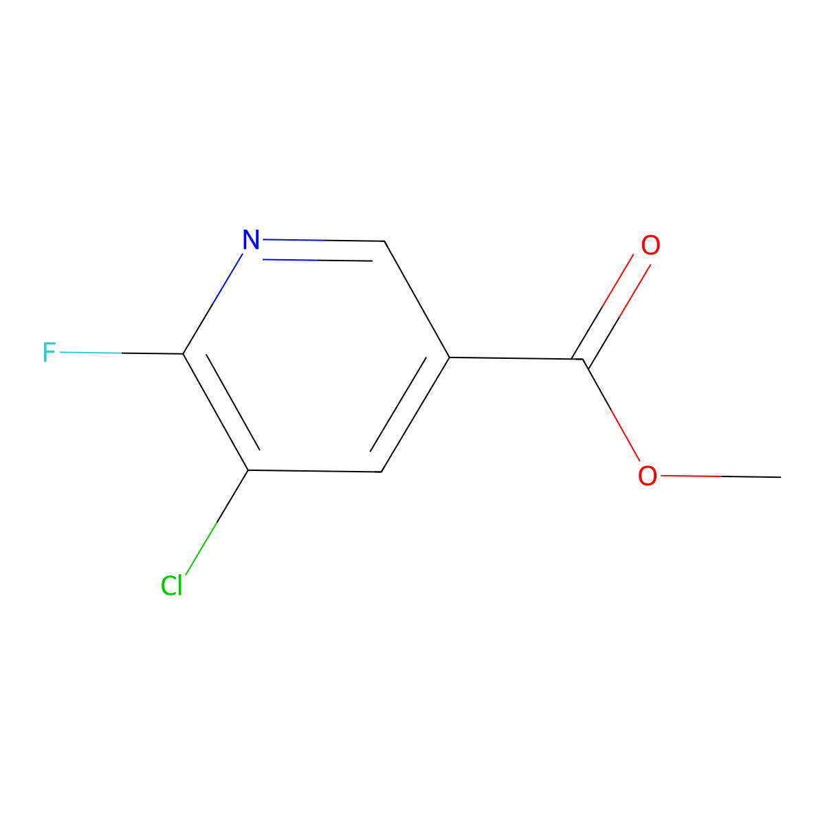 Methyl 5-chloro-6-fluoronicotinate molecular structure, CAS 1171918-85-6