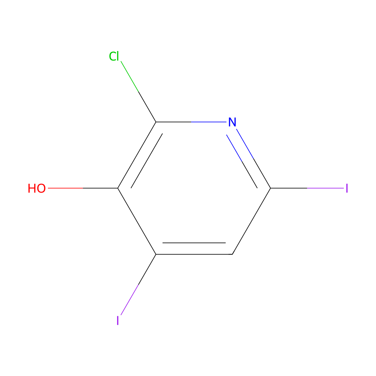 2-Chloro-4,6-diiodo-3-pyridinol molecular structure, CAS 1171918-88-9