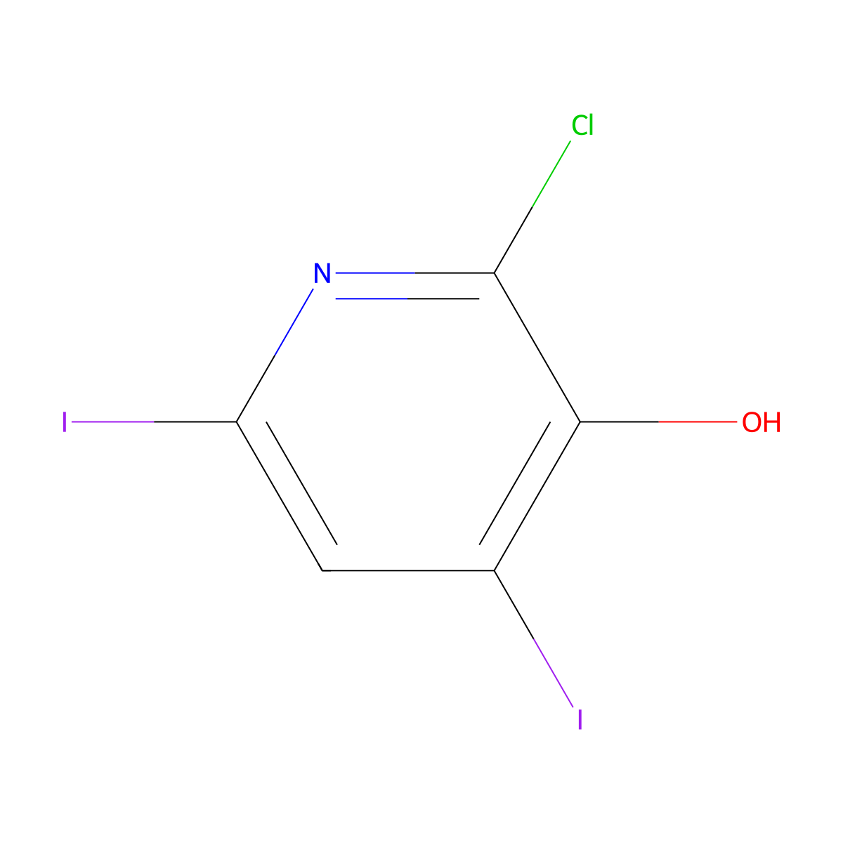 2-Chloro-4,6-diiodo-3-pyridinol molecular structure, CAS 1171918-88-9
