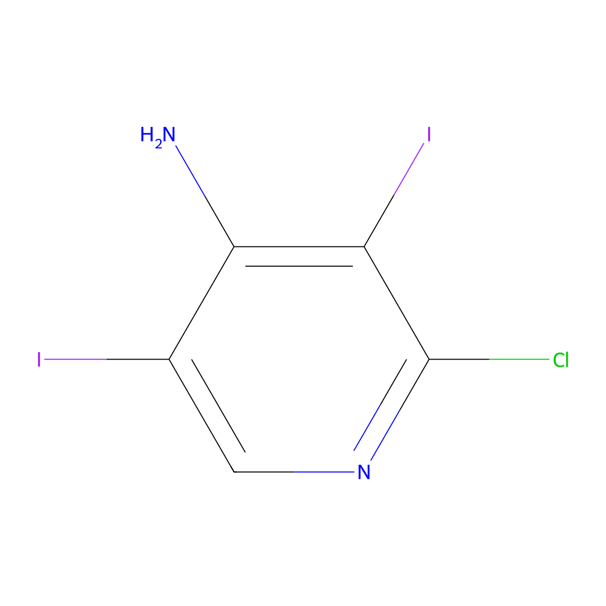 2-Chloro-3,5-diiodo-4-pyridinamine molecular structure, CAS 1171919-00-8