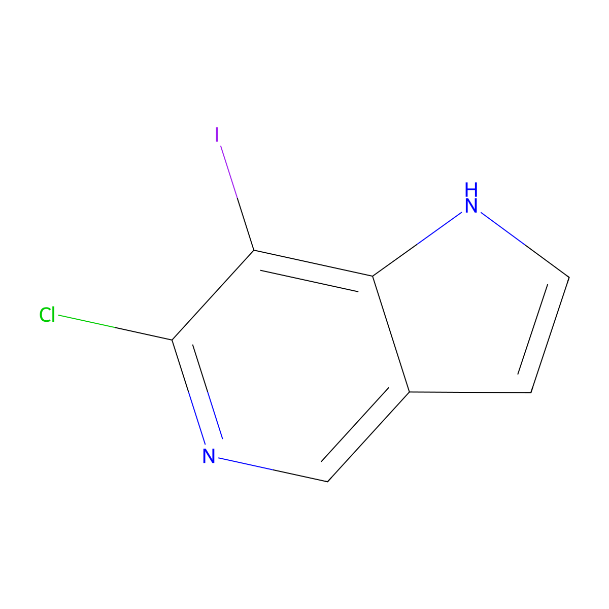 6-chloro-7-iodo-1H-pyrrolo[3,2-c]pyridine molecular structure, CAS 1171919-03-1