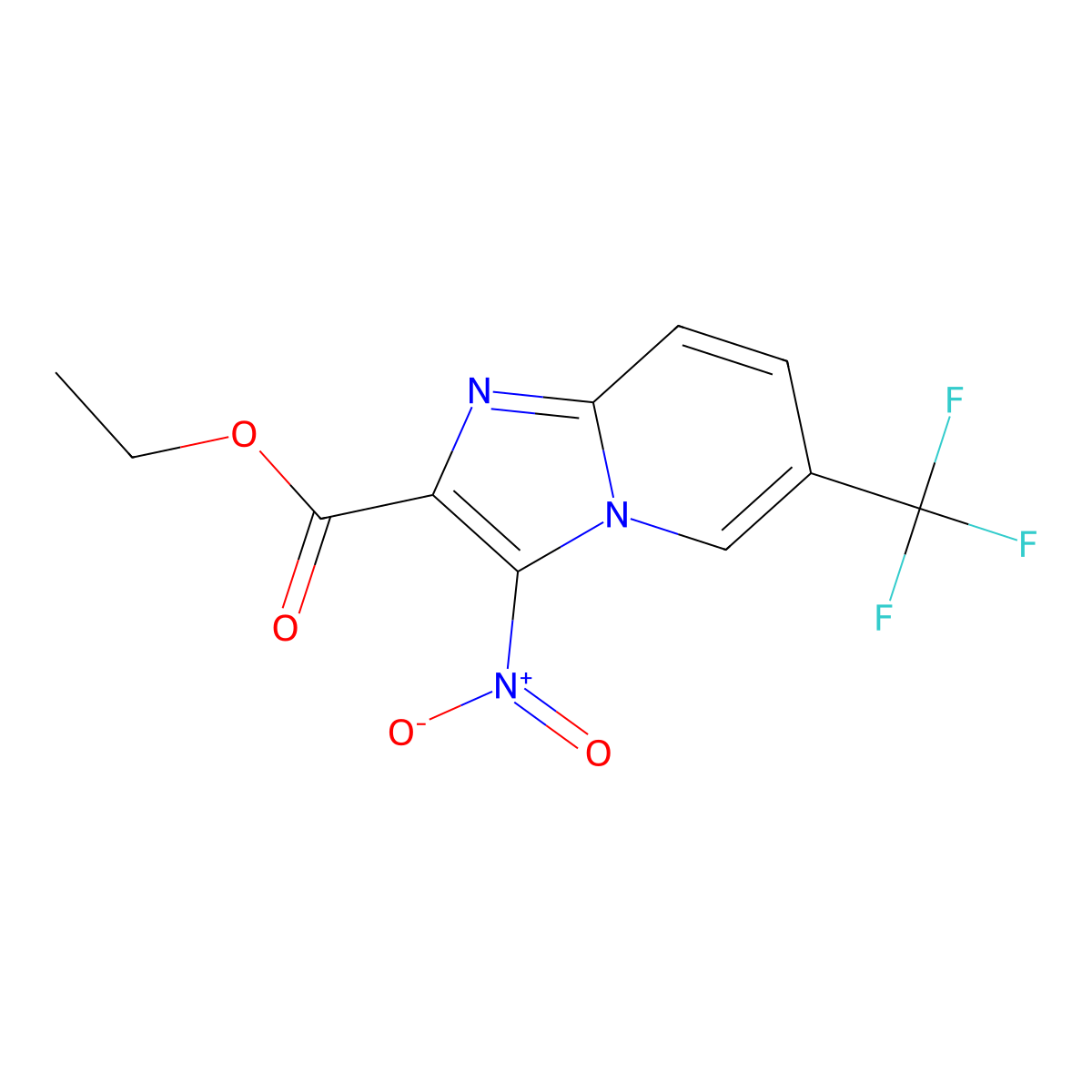 Ethyl 3-nitro-6-(trifluoromethyl)imidazo[1,2-a]pyridine-2-carboxylate molecular structure, CAS 1171919-07-5
