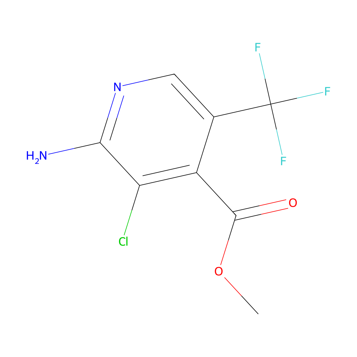 Methyl 2-amino-3-chloro-5-(trifluoromethyl)isonicotinate molecular structure, CAS 1171919-10-0