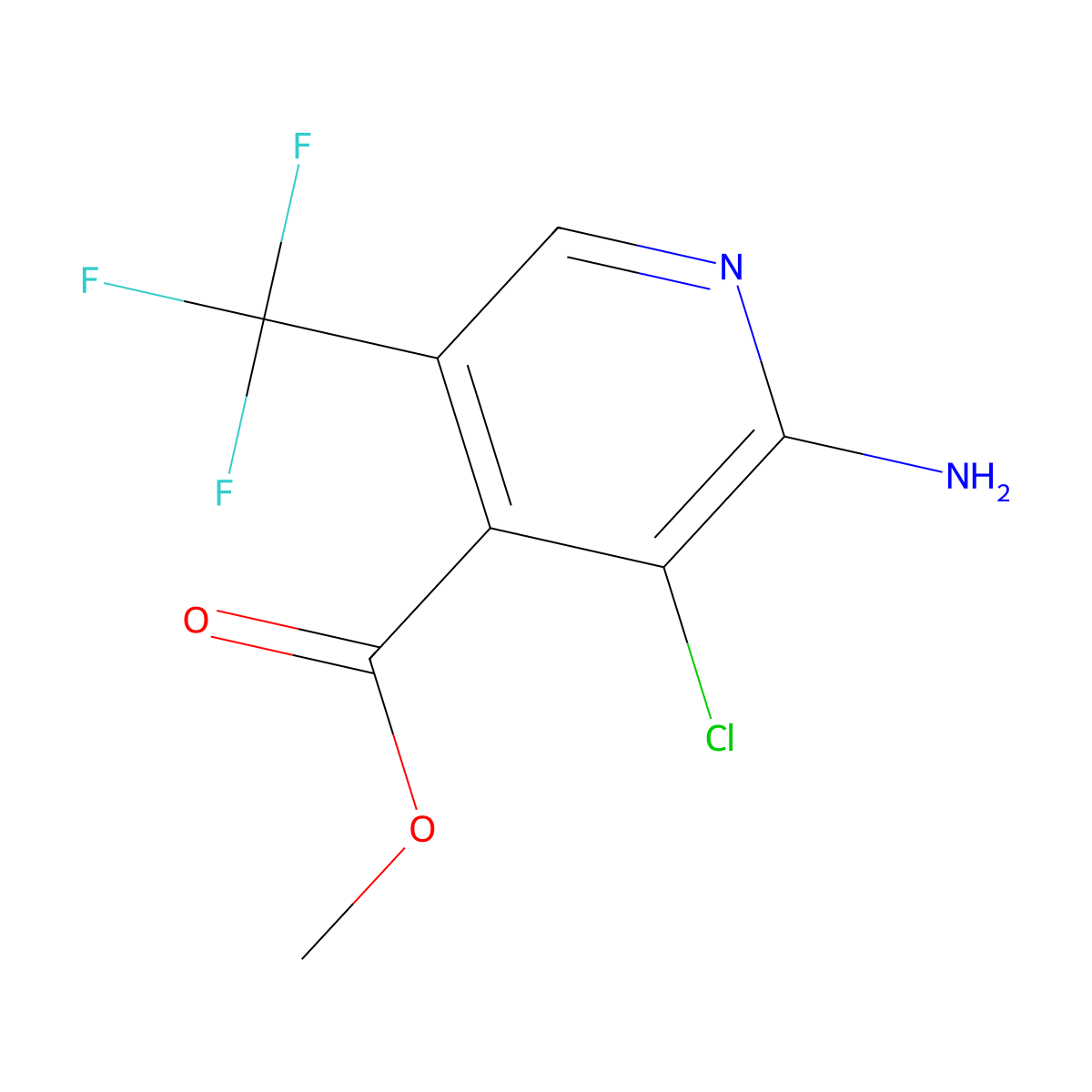Methyl 2-amino-3-chloro-5-(trifluoromethyl)isonicotinate molecular structure, CAS 1171919-10-0