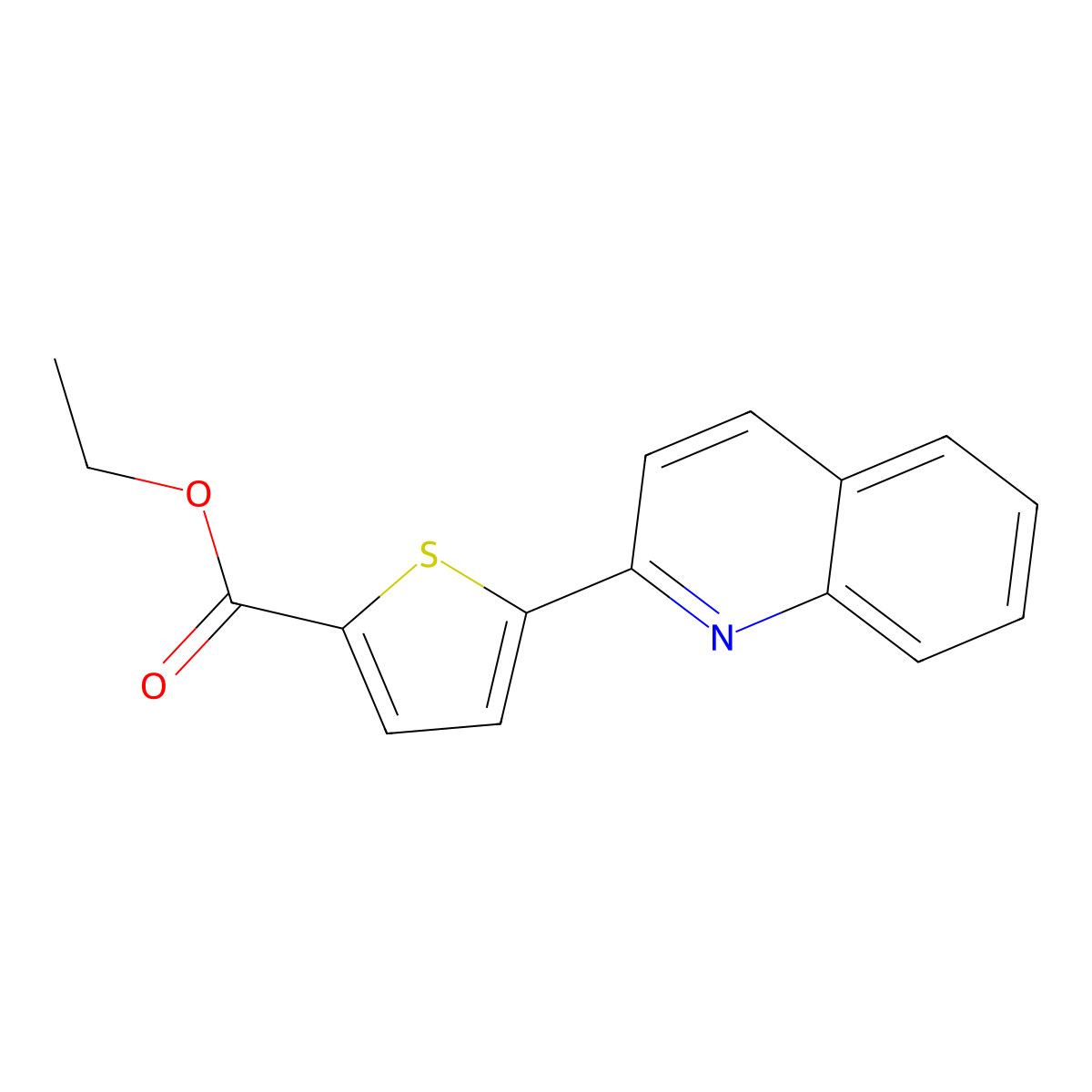 Ethyl 5-(2-quinolinyl)-2-thiophenecarboxylate molecular structure, CAS 1171919-15-5