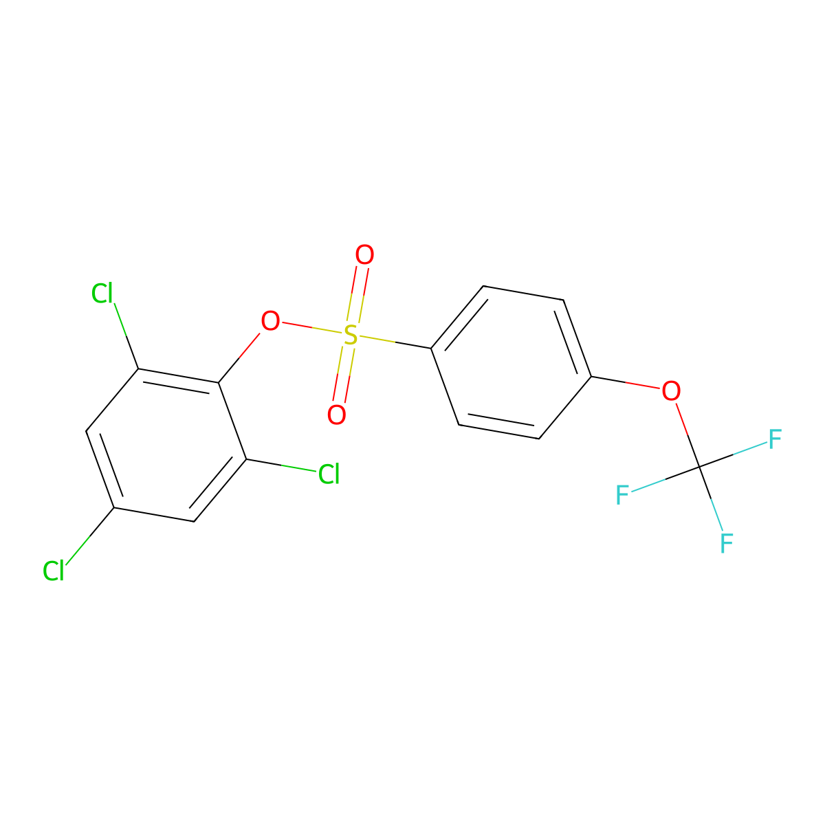2,4,6-Trichlorophenyl 4-(trifluoromethoxy)benzenesulfonate molecular structure, CAS 1171919-27-9