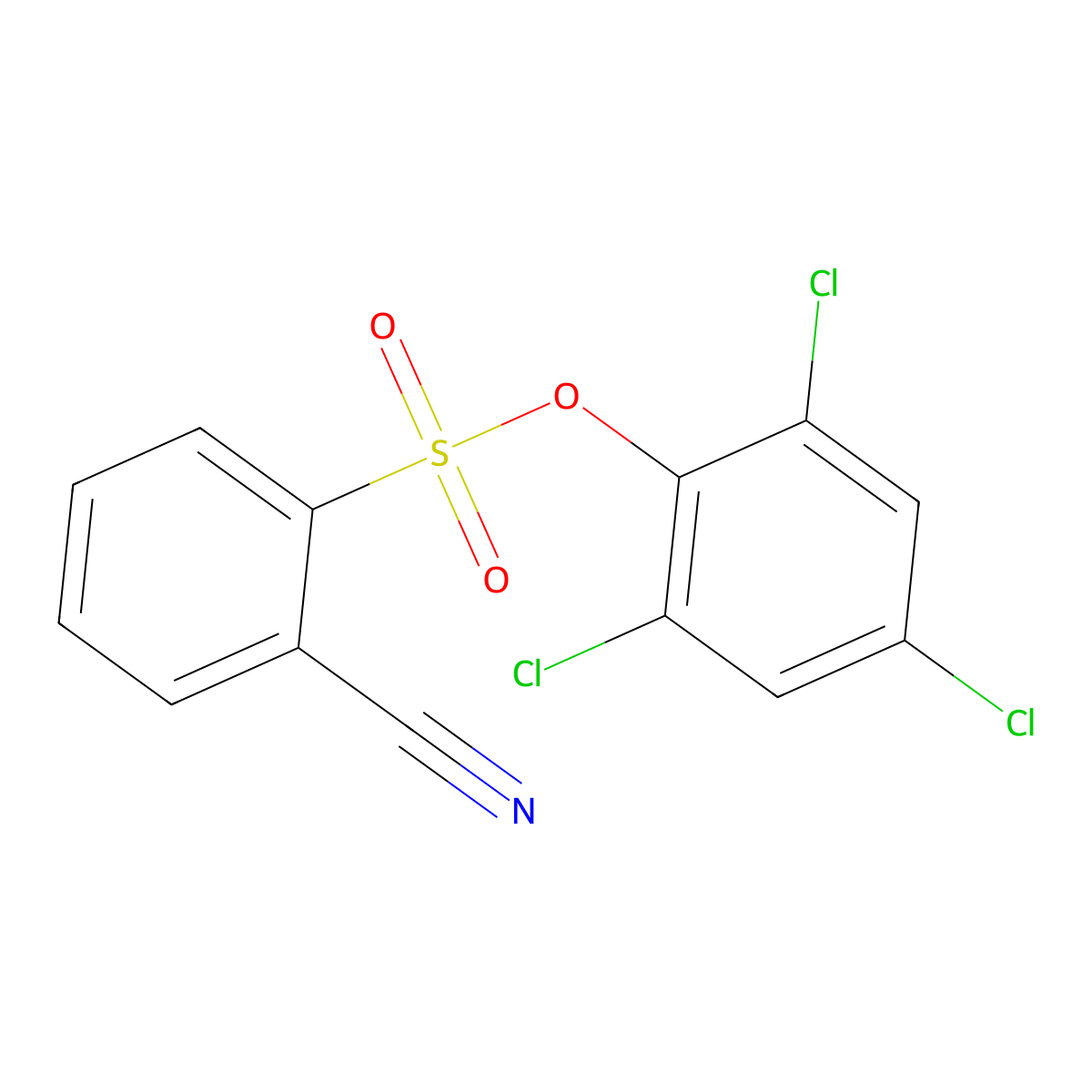 2,4,6-Trichlorophenyl 2-cyanobenzenesulfonate molecular structure, CAS 1171919-29-1