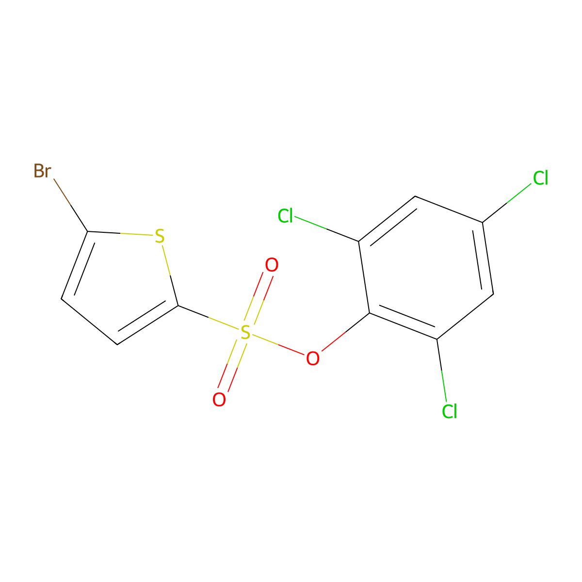 2,4,6-Trichlorophenyl 5-bromo-2-thiophenesulfonate molecular structure, CAS 1171919-31-5