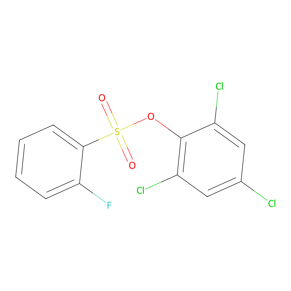 2,4,6-Trichlorophenyl 2-fluorobenzenesulfonate molecular structure, CAS 1171919-36-0