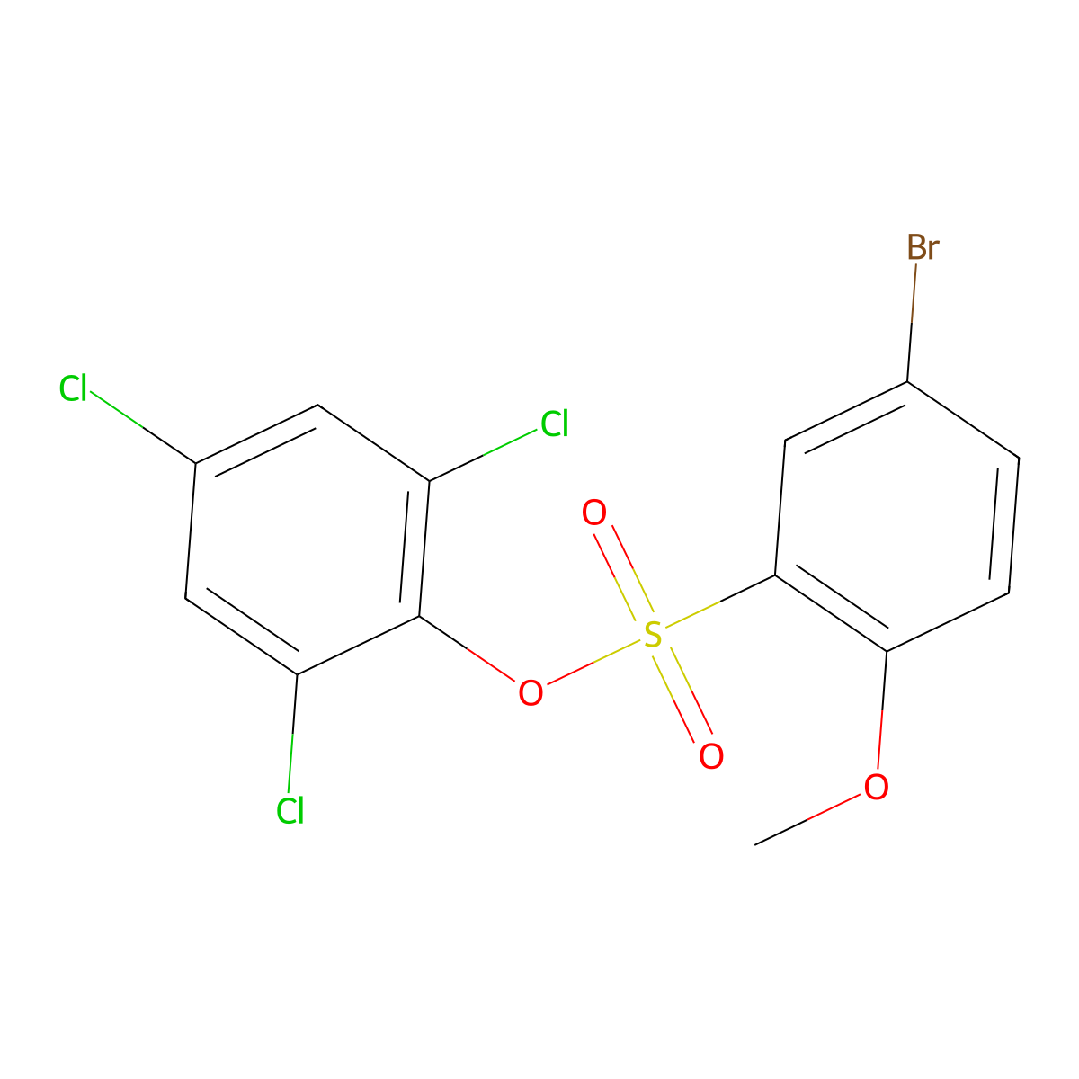 2,4,6-Trichlorophenyl 5-bromo-2-methoxybenzenesulfonate molecular structure, CAS 1171919-47-3
