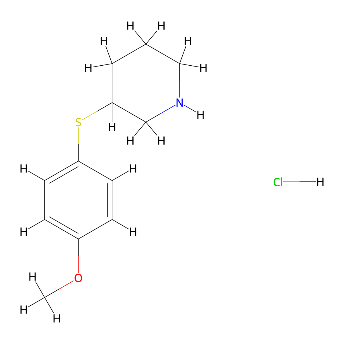 3-(4-Methoxyphenylsulfanyl)piperidine hcl molecular structure, CAS 1171919-62-2