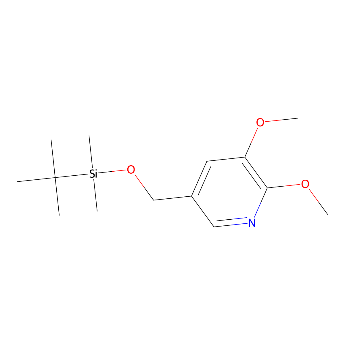 5-((tert-Butyldimethylsilyloxy)methyl)-2,3-dimethoxypyridine molecular structure, CAS 1171919-74-6