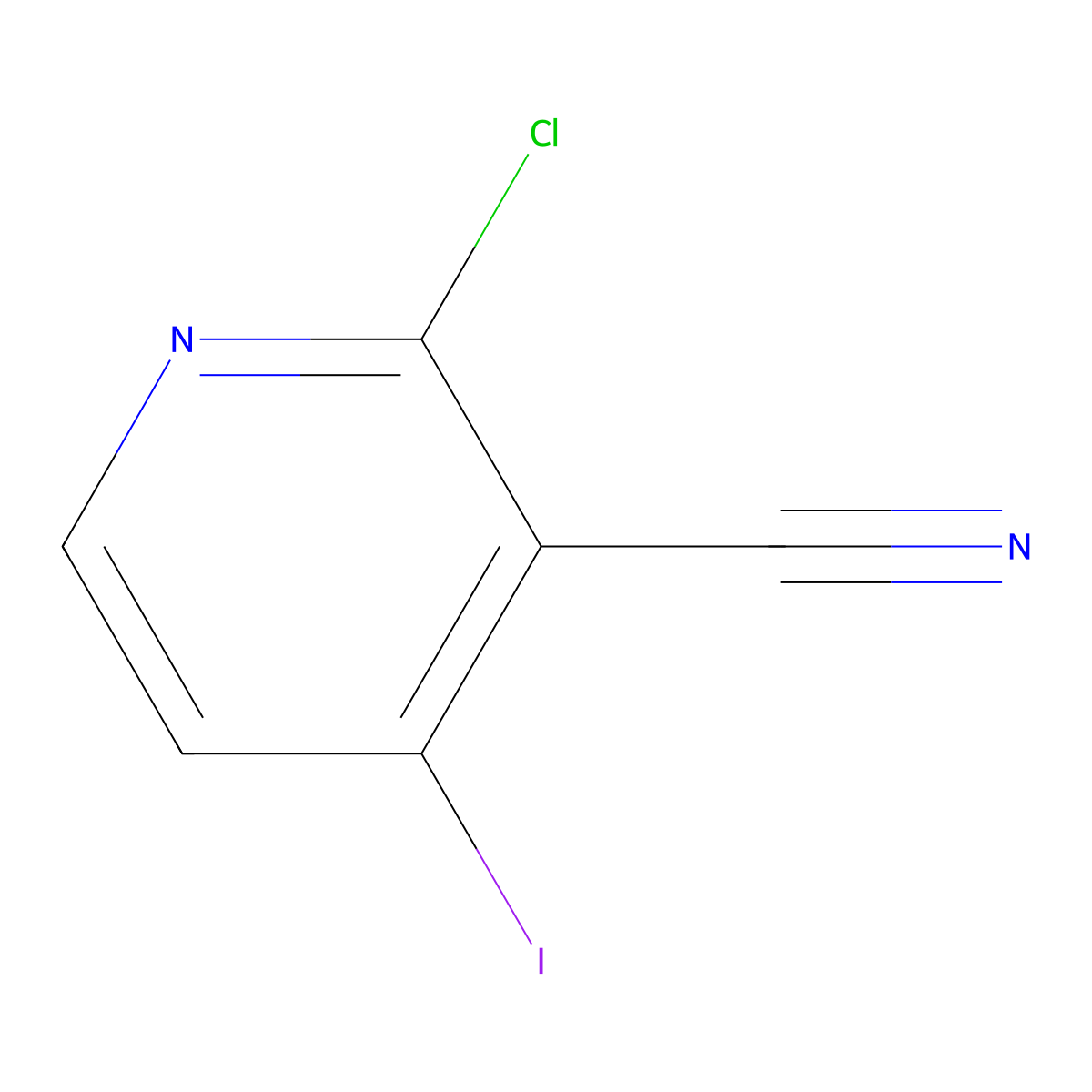 2-Chloro-4-iodopyridine-3-carbonitrile molecular structure, CAS 1171919-75-7