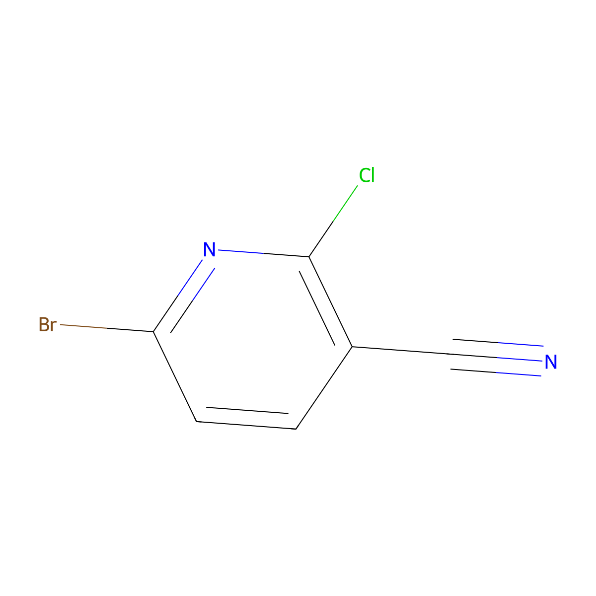 6-Bromo-2-chloropyridine-3-carbonitrile molecular structure, CAS 1171919-79-1